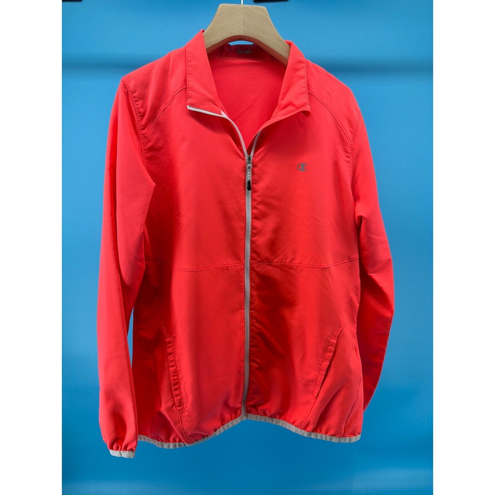 Champion Womens Full Zip Athletic Jacket Red Lightweight Mock Neckโ Size M